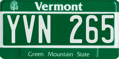 VT license plate YVN265
