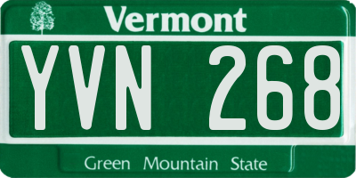VT license plate YVN268