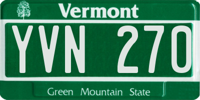 VT license plate YVN270
