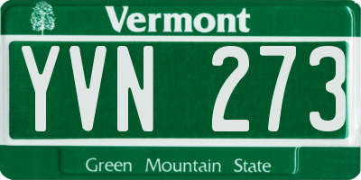 VT license plate YVN273