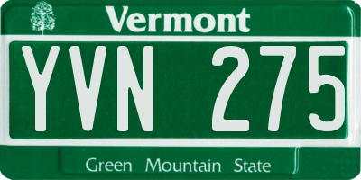 VT license plate YVN275