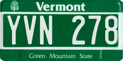 VT license plate YVN278