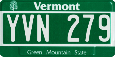 VT license plate YVN279