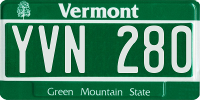 VT license plate YVN280