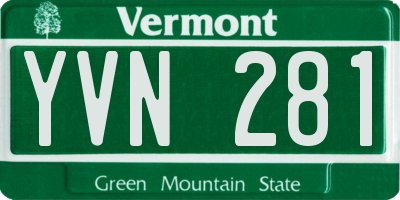 VT license plate YVN281