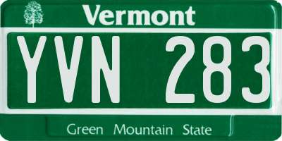 VT license plate YVN283