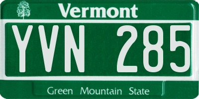 VT license plate YVN285
