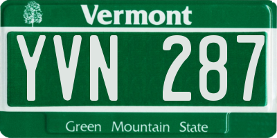 VT license plate YVN287
