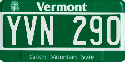 VT license plate YVN290