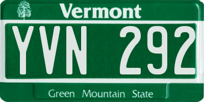 VT license plate YVN292