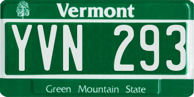 VT license plate YVN293