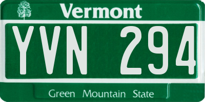 VT license plate YVN294