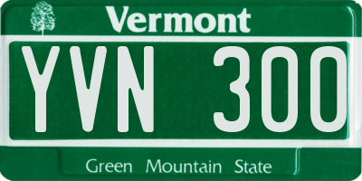 VT license plate YVN300