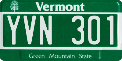 VT license plate YVN301