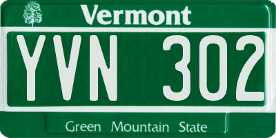 VT license plate YVN302