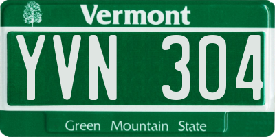 VT license plate YVN304