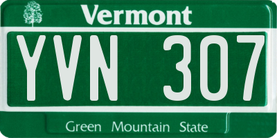 VT license plate YVN307