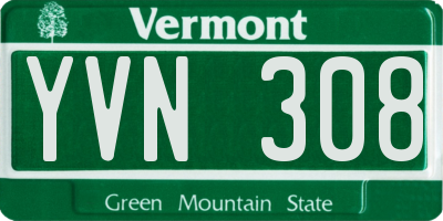 VT license plate YVN308