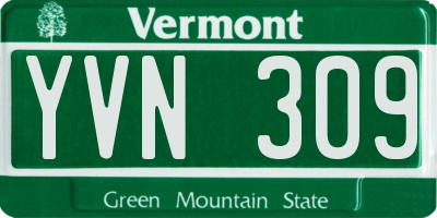 VT license plate YVN309