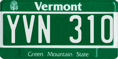 VT license plate YVN310