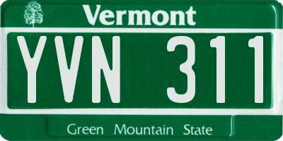 VT license plate YVN311