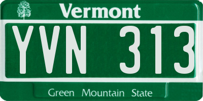VT license plate YVN313