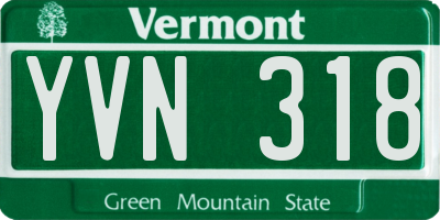 VT license plate YVN318