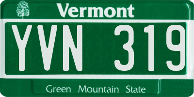 VT license plate YVN319