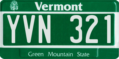 VT license plate YVN321