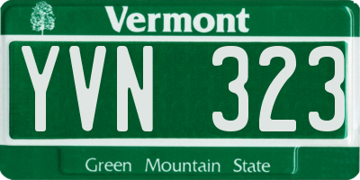 VT license plate YVN323
