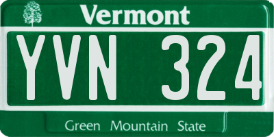 VT license plate YVN324