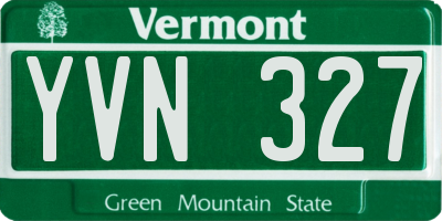 VT license plate YVN327