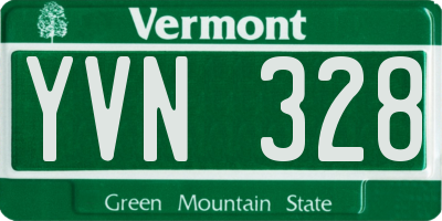 VT license plate YVN328