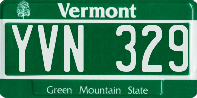 VT license plate YVN329