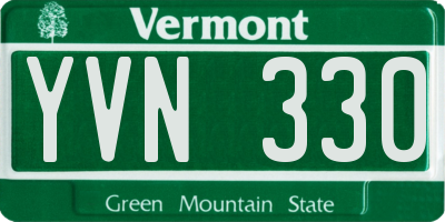 VT license plate YVN330