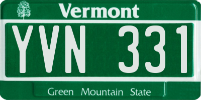 VT license plate YVN331