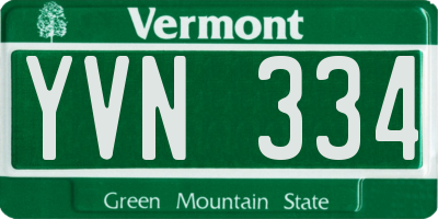 VT license plate YVN334