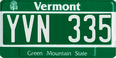 VT license plate YVN335