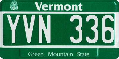 VT license plate YVN336