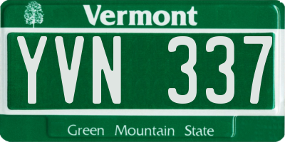 VT license plate YVN337