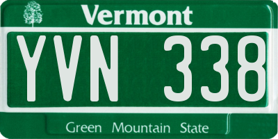 VT license plate YVN338