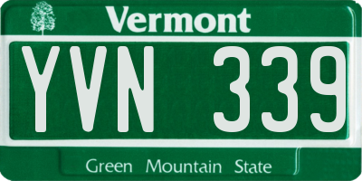 VT license plate YVN339