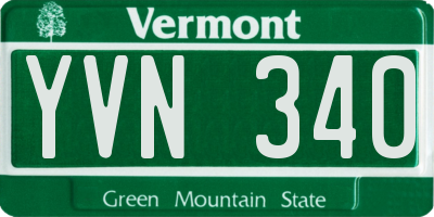 VT license plate YVN340