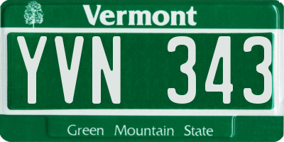 VT license plate YVN343