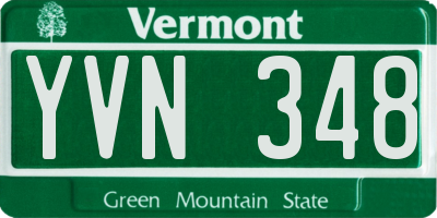 VT license plate YVN348