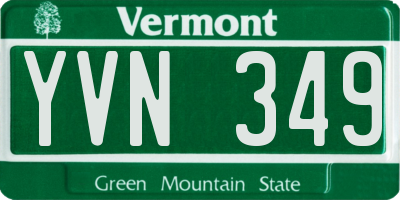 VT license plate YVN349