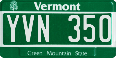 VT license plate YVN350