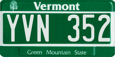 VT license plate YVN352
