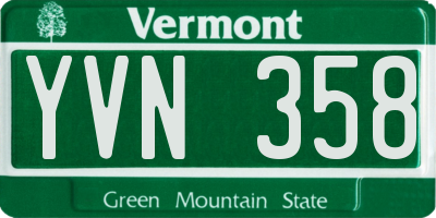 VT license plate YVN358