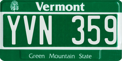 VT license plate YVN359